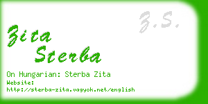 zita sterba business card